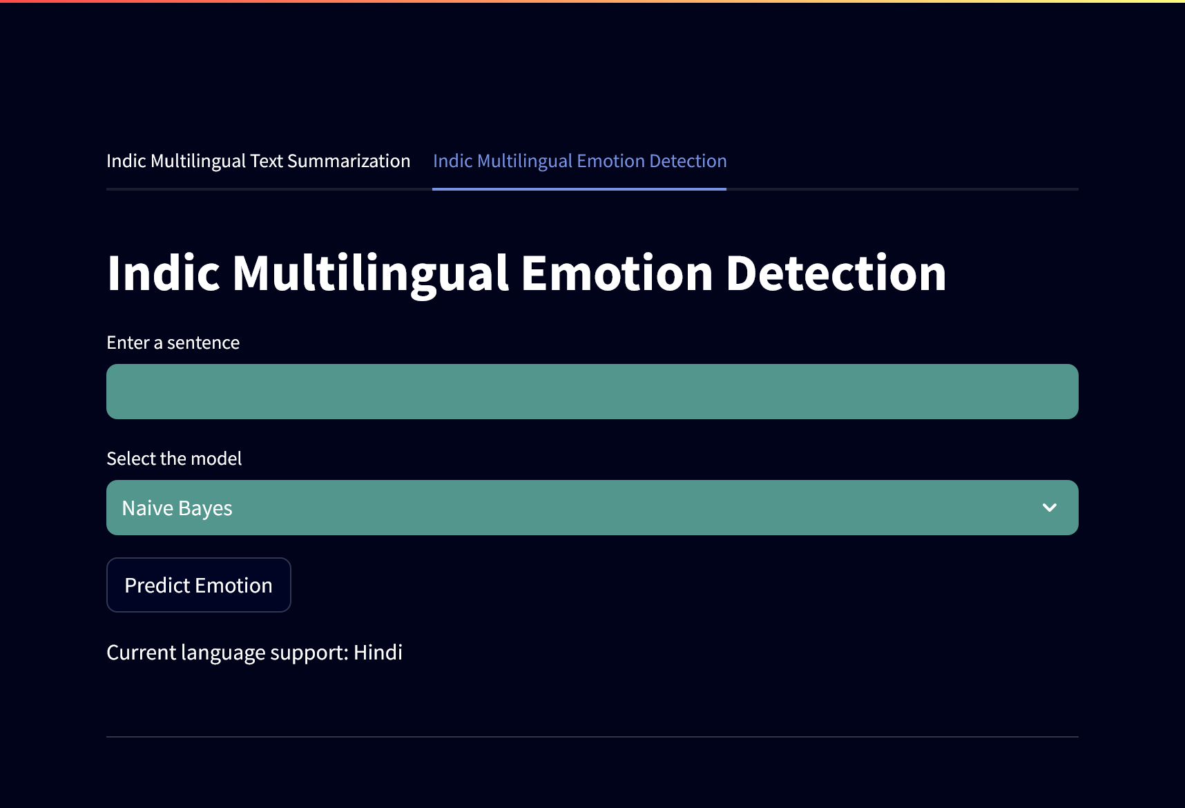 Indic Multilingual Emotion Detection